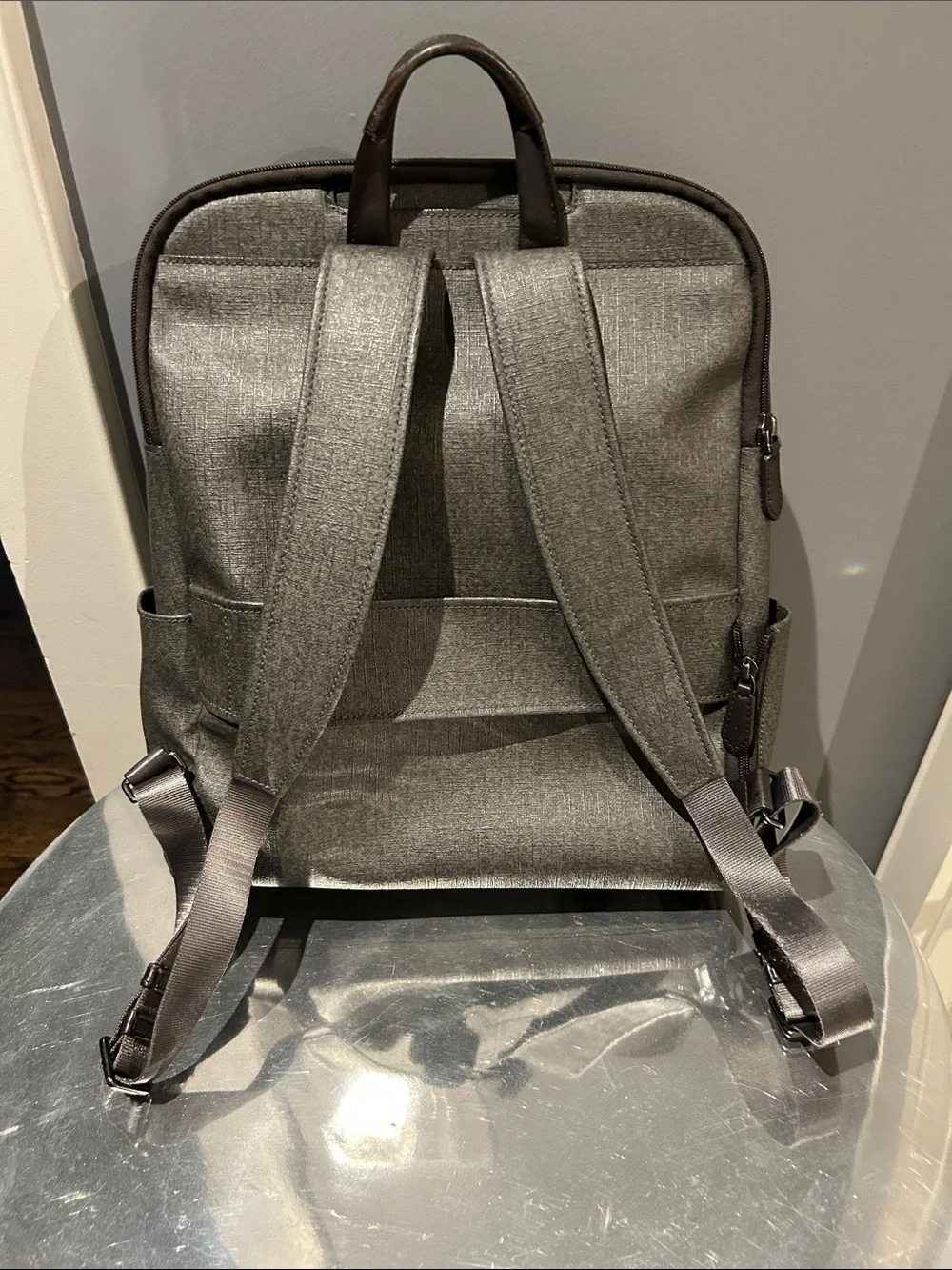 Tumi Stanton Becca in Earl Grey Textured Laptop Backpack gently used